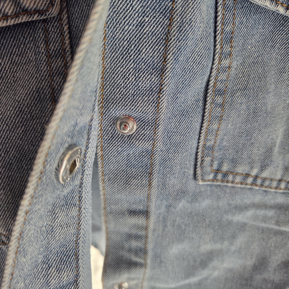 Boho Quilt Multicolor Patchwork Jean Jacket - image 4